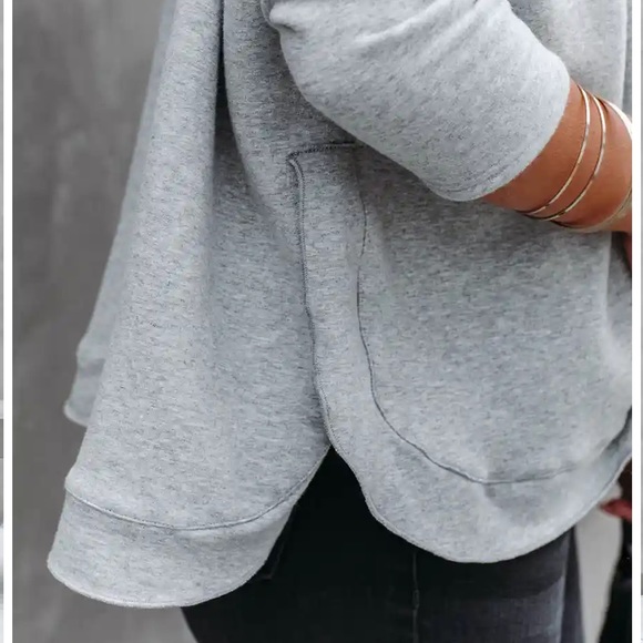 VICI - Kylie Cotton Cowl Neck Dolman Sweatshirt - Small - Heather Grey BNWT! - Picture 5 of 9